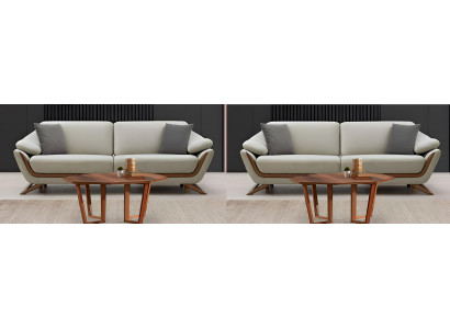 Modernes 3+3 Sitzer Sofa Set in Weiß für stilvolles Wohnzimmer