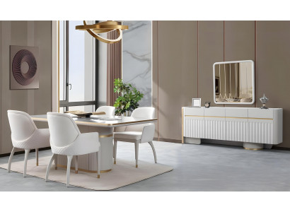 Komplette Küchengarnitur Designer Esszimmer-Set Esstisch Stühle