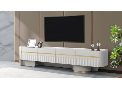 Luxuriöser Weißer TV-Ständer Designer Fernseh-Schrank Medienmöbel