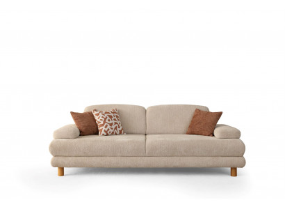 Beiges 3-Sitzer-Sofa mit hohem Sitzkomfort