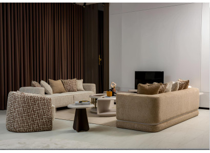 Elegantes Wohnzimmer-Set mit Sofa, Sesseln und Couchtisch Hochwertig Möbel