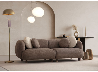 Brauner Dreisitzer Luxuriöse Wohnzimmer Polstercouch Moderner 3-er
