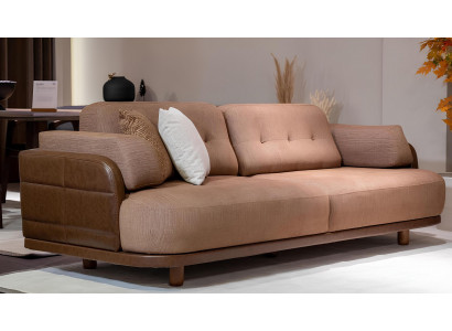 Braunes Ledersofa Designer Polstercouchen Exklusiver 3-Sitzer Möbel