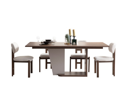 Exklusives Esszimmer-Set Moderner Esstisch 6x Polsterstühle 7tlg