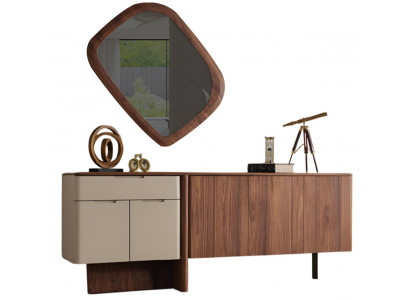 Stilvolles Sideboard Designer Esszimmer Anrichte Luxuriöser Spiegel