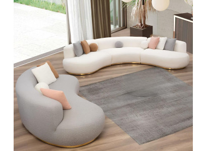 Weiße Polstergarnitur Moderner 4-Sitzer Designer Dreisitzer 2-er Set