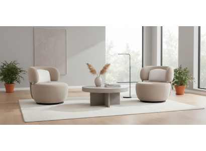 Luxuriöses Sessel-Set Weiße Polstersessel Designer Stoffsofas 2tlg