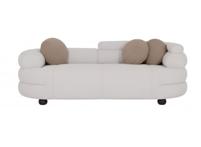 Weißes Wohnzimmer Textilsofa Designer Stoffsofas Luxuriöser 3-Sitzer