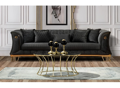 Luxuriöses 3-Sitzer Sofa im modernen Design mit edlem Stoffbezug
