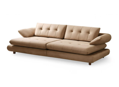 Elegantes Beiges Textilsofa Designer Polstercouch Edler 3-Sitzer