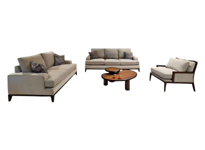 Elegantes Wohnzimmer-Set in Grau 3-Sitzer 2-Sitzer & Sessel