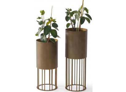 Eleganter Beiger Pflanzkübel Stilvolle Designer Garten Blumentöpfe