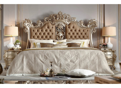 Klassisches Chesterfield Barockbett Stilvolles Kunstlederbett