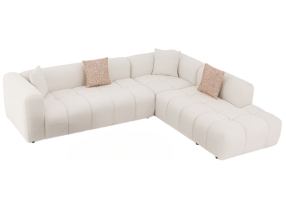 Designer Beiges Ecksofa Luxus Stoffsofa Wohnzimmer Couchen