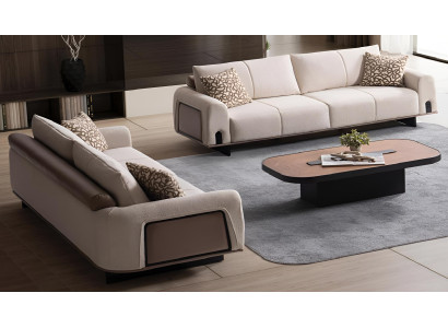 Elegante Wohnzimmer Sofagarnitur Polstercouch Designer Sessel 2tlg