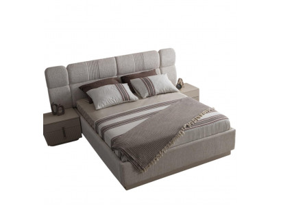 Edles Graues Polsterbett Designer Stauraumbett Schlafzimmer Möbel