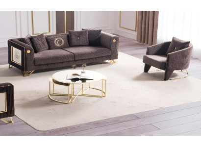 Elegantes Sofa-Set mit 3-Sitzer Sofa und Sessel, edel und modern