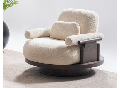 Beiger Luxus Sessel Wohnzimmer Polstersessel Designer Textilmöbel