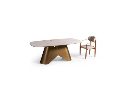 Eleganter Küchentisch Stilvoller Esszimmertische Metallfuß Möbel