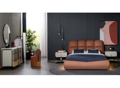 Exklusives Schlafzimmer Set Bett Nachttische Schminktisch und Hocker