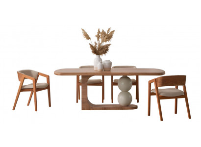 Moderner Essstuhl aus Holz mit Polsterung und stilvollem Design luxuriöse Möbel