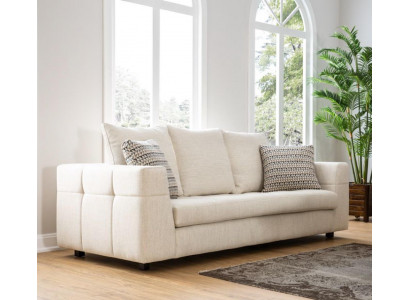 Canapé moderne de luxe 3 places Canapé rembourré Blanc Siège en textile Design Canapé Sofas
