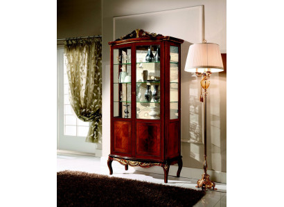Luxuriöse Designermöbel Italienische Möbel Großes Holz Braune Vitrine Luxus-Vitrine