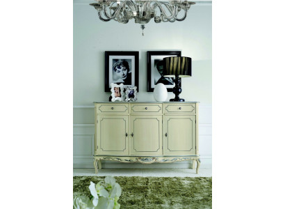 Style de meuble design classique r Commode blanche Buffet en bois italien