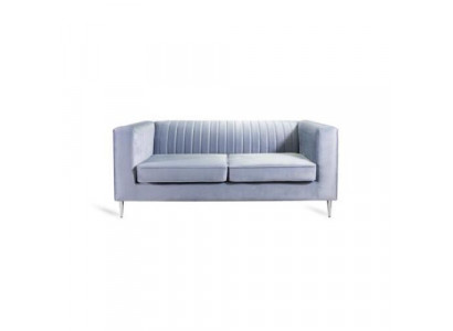 Canapé 2 places Gris Élégant Design Moderne de Luxe en Tissu d'Ameublement en Bois Nouveau