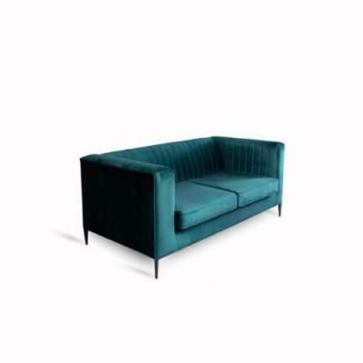 Canapé 2 places vert élégant design moderne de luxe en bois tissu rembourré neuf