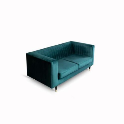 Canapé 2 places vert élégant design moderne de luxe en bois tissu rembourré neuf