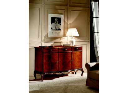 Meuble de rangement de luxe chic en bois italien pour le salon italien.