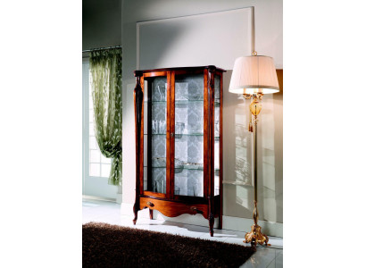 Meubles de luxe italiens Meubles classiques en bois brun Vitrine Chic Cabinet d'affichage