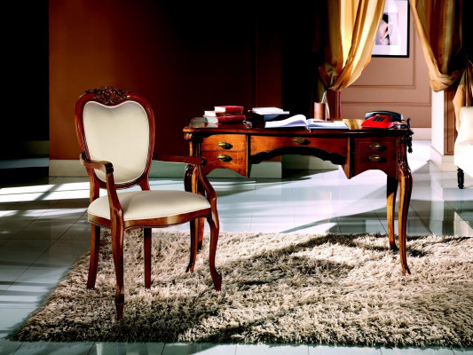 Mobilier en bois de luxe pour bureau ensemble de 2 pièces bureau fauteuil italien de luxe