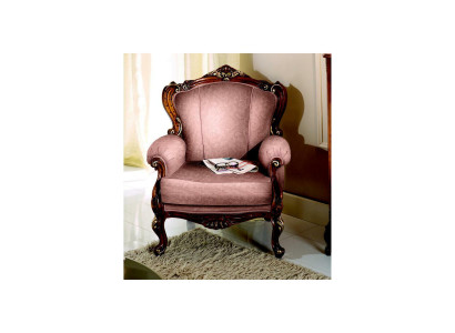 Chic Fauteuil baroque de luxe de designer rose en bois italien Mobilier de salon nouveau