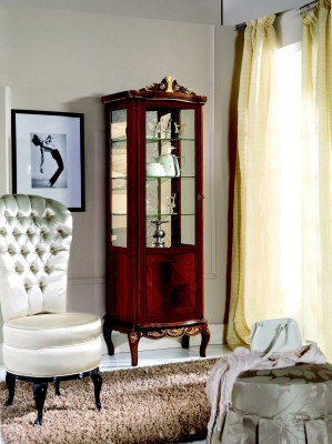 Meuble classique en bois marron Vitrine Chic vitrine de luxe Meubles italiens