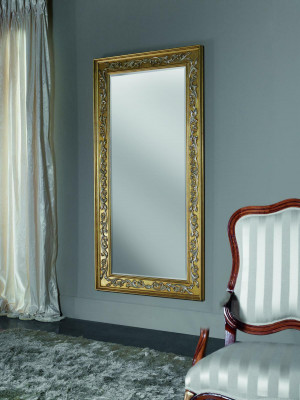 Miroir Miroir mural Baroque Rococo Planchers Salon Salle de bain Bois Verre Design SP 6420