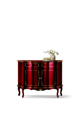 Meuble de rangement de luxe en bois italien - Commode rouge Buffet Armoire Salon