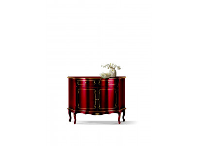 Meuble de rangement de luxe en bois italien - Commode rouge Buffet Armoire Salon