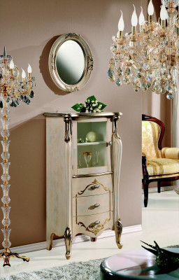 Meubles classiques r Commode en bois Vitrine en verre Commode designer
