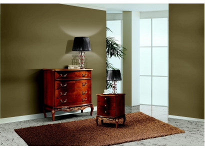 Meuble à tiroirs de grande qualité en bois brun avec 4 tiroirs armoire de style italien de luxe.