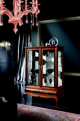 Meubles classiques en bois brun Vitrine Chic vitrine Mobilier italien
