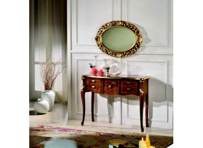 Style de meubles italiens en bois Baroque Ensemble de console de luxe avec miroir et buffet 2 pièces neuf