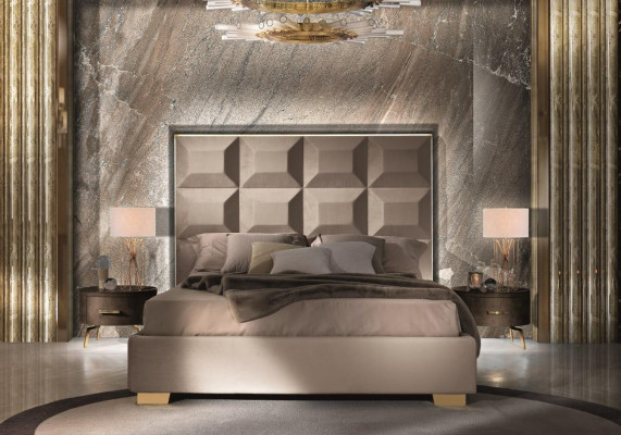 Conception Moderne Table de chevet de chambre de luxe Lits Lits 3pcs. Ensemble de chambre