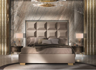 Conception Moderne Table de chevet de chambre de luxe Lits Lits 3pcs. Ensemble de chambre