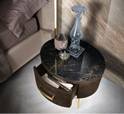 Conception Moderne Table de chevet de chambre de luxe Lits Lits 3pcs. Ensemble de chambre