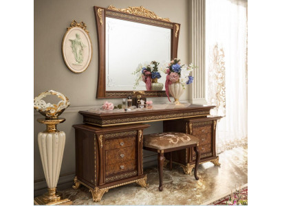 Coiffeuse avec miroir Console Commode Tabouret de chambre Complet