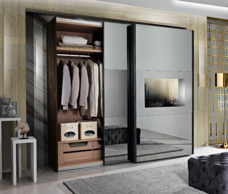 Garde-robe Meubles de chambre en bois massif Italie Armoire en bois massif