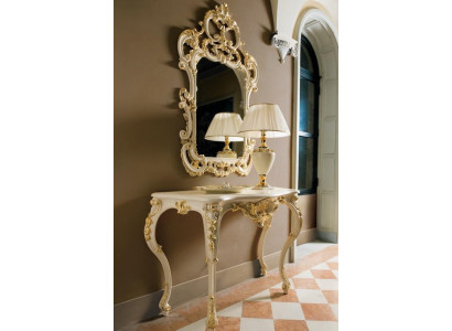 Console table Miroir Bahut Ensemble de 2 pièces nouveau Bois Style de meubles italiens Baroque