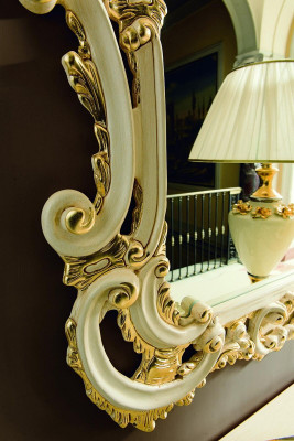 Console table Miroir Bahut Ensemble de 2 pièces nouveau Bois Style de meubles italiens Baroque